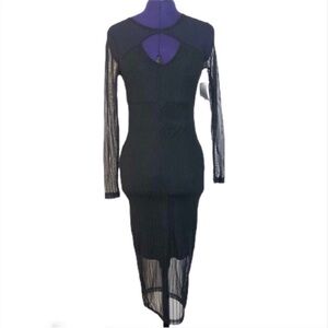 Project Runway Black Mesh Long Sleeve Dress